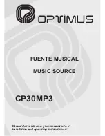 Preview for 1 page of Optimus CP30MP3 Installation And Operating Instructions Manual