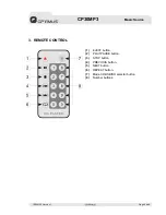 Preview for 13 page of Optimus CP30MP3 Installation And Operating Instructions Manual