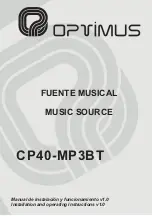 Preview for 1 page of Optimus CP40-MP3BT Installation And Operating Instructions Manual