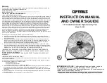 Optimus F-4182 Instruction Manual And Owner'S Manual предпросмотр