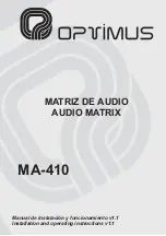 Preview for 1 page of Optimus MA-410 Installation And Operating Instructions Manual