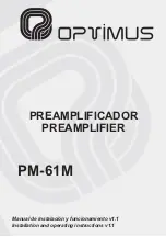 Preview for 1 page of Optimus PM-61M Installation And Operating Instructions Manual