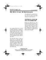 Preview for 1 page of Optimus PRO SW-14 User Manual