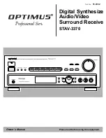 Предварительный просмотр 1 страницы Optimus PROFFESIONAL SERIES STAV-3370 Owner'S Manual