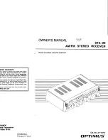 Preview for 1 page of Optimus STA-20 Owner'S Manual