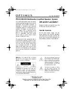 Предварительный просмотр 1 страницы Optimus SWS-250 User Manual