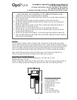 Preview for 1 page of OptiPure QT1+CR Installation, Operation & Maintenance Manual