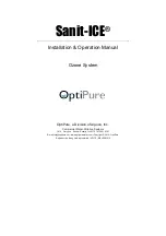 OptiPure Sanit-ICE Installation & Operation Manual preview