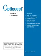 Preview for 1 page of Optiquest Q191wb - 19" LCD Monitor User Manual