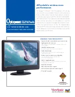 Optiquest Q2161WB - Optiquest - 21.6" LCD Monitor Specification Sheet preview