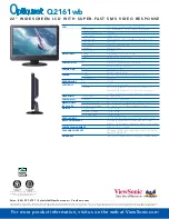 Preview for 2 page of Optiquest Q2161WB - Optiquest - 21.6" LCD Monitor Specification Sheet