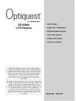 Optiquest Q2162wb User Manual preview