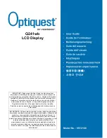 Preview for 1 page of Optiquest Q241WB - Optiquest - 24" LCD Monitor Керiвництво Користувача