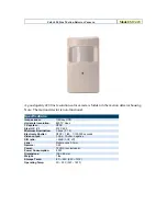 Optiview Motion Detector Camera MC420 Specification Sheet предпросмотр