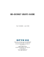 OPTO 22 BD-DEVNET User Manual preview