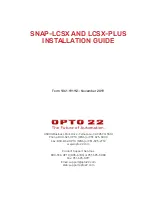 Предварительный просмотр 1 страницы OPTO 22 LCSX-PLUS Installation Manual