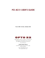 Предварительный просмотр 1 страницы OPTO 22 PCI-AC51 User Manual