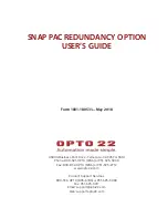 OPTO 22 SNAP PAC Redundancy Option User Manual preview