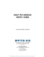 Предварительный просмотр 1 страницы OPTO 22 SNAP-PID-V User Manual