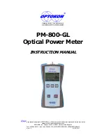 Предварительный просмотр 1 страницы OPTOKON PM-800-GL Instruction Manual