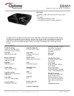 Preview for 1 page of Optoma DS551 Specifications