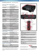 Предварительный просмотр 2 страницы Optoma DW339 Specifications