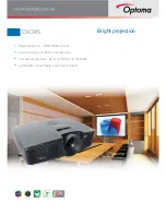 Предварительный просмотр 1 страницы Optoma DX345 Specifications