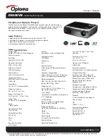 Optoma DX606VB Datasheet предпросмотр