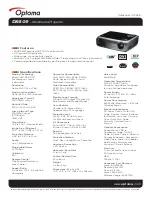 Optoma DX609 Datasheet preview