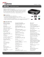 Предварительный просмотр 1 страницы Optoma DX609v Datasheet