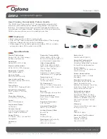 Предварительный просмотр 1 страницы Optoma DX612 Datasheet