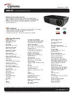 Optoma DX621 Datasheet предпросмотр