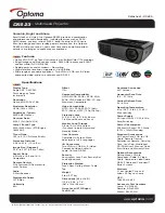 Preview for 1 page of Optoma DX623 Datasheet