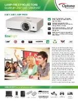 Предварительный просмотр 1 страницы Optoma EcoBright ZW212ST Datasheet