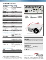 Предварительный просмотр 2 страницы Optoma EH415 Specifications