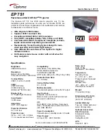 Preview for 1 page of Optoma EP751 Specifications