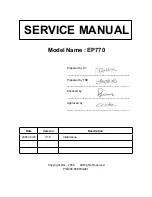 Предварительный просмотр 1 страницы Optoma EP770 Serivce Manual