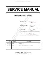 Предварительный просмотр 1 страницы Optoma EP780 Service Manual