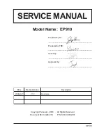 Предварительный просмотр 1 страницы Optoma EP910 SXGA+ Service Manual