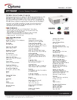 Optoma ET766XE Datasheet предпросмотр