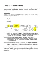 Optoma EX615 Setting Instructions предпросмотр