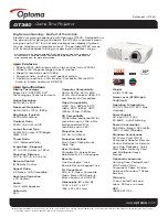 Preview for 1 page of Optoma GT360 Datasheet