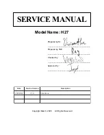 Optoma H27 Service Manual preview
