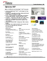 Optoma H27 Specifications предпросмотр