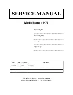 Optoma H76 Service Manual предпросмотр