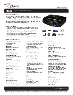 Optoma HD22 Datasheet preview