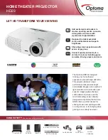 Optoma HD23 Specification preview