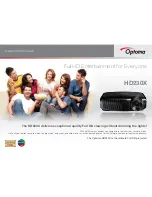 Предварительный просмотр 1 страницы Optoma HD230X Specifications