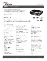 Optoma Optoma EP721 Datasheet preview