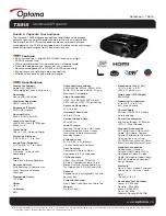 Предварительный просмотр 1 страницы Optoma Optoma TX615 Datasheet